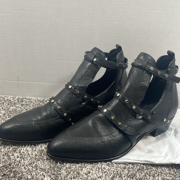 Authentic Jimmy Choo black Harley studs cut out boot new w duster 38 1/2  8 1/2 - Picture 10 of 10